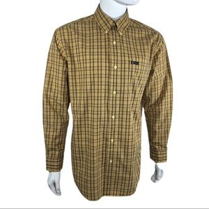 Chaps Golden Yellow Plaid Men’s Long Sleeve Button Down